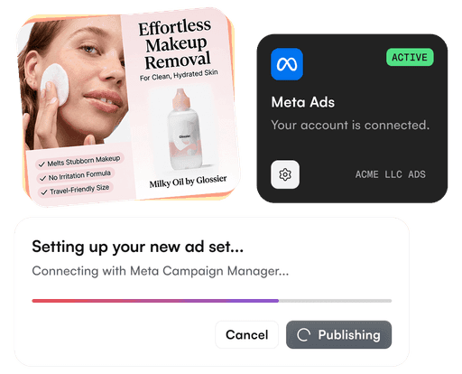 اتصال حساب Meta Ads و وضعیت انتشار تبلیغ